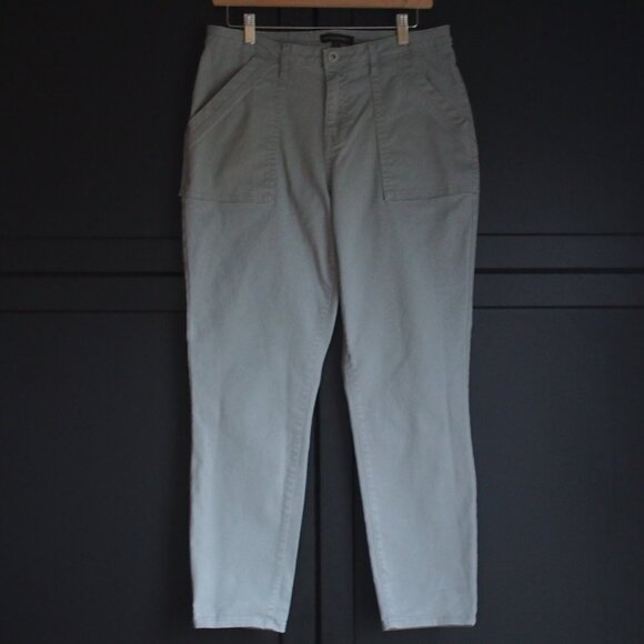 Banana Republic | Grey Cotton Twill High Rise Pants - Picture 1 of 9